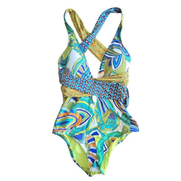 Trina Turk Amazonia Indigo One-Piece Swimsuit Size: 6 - Picture 2 of 7